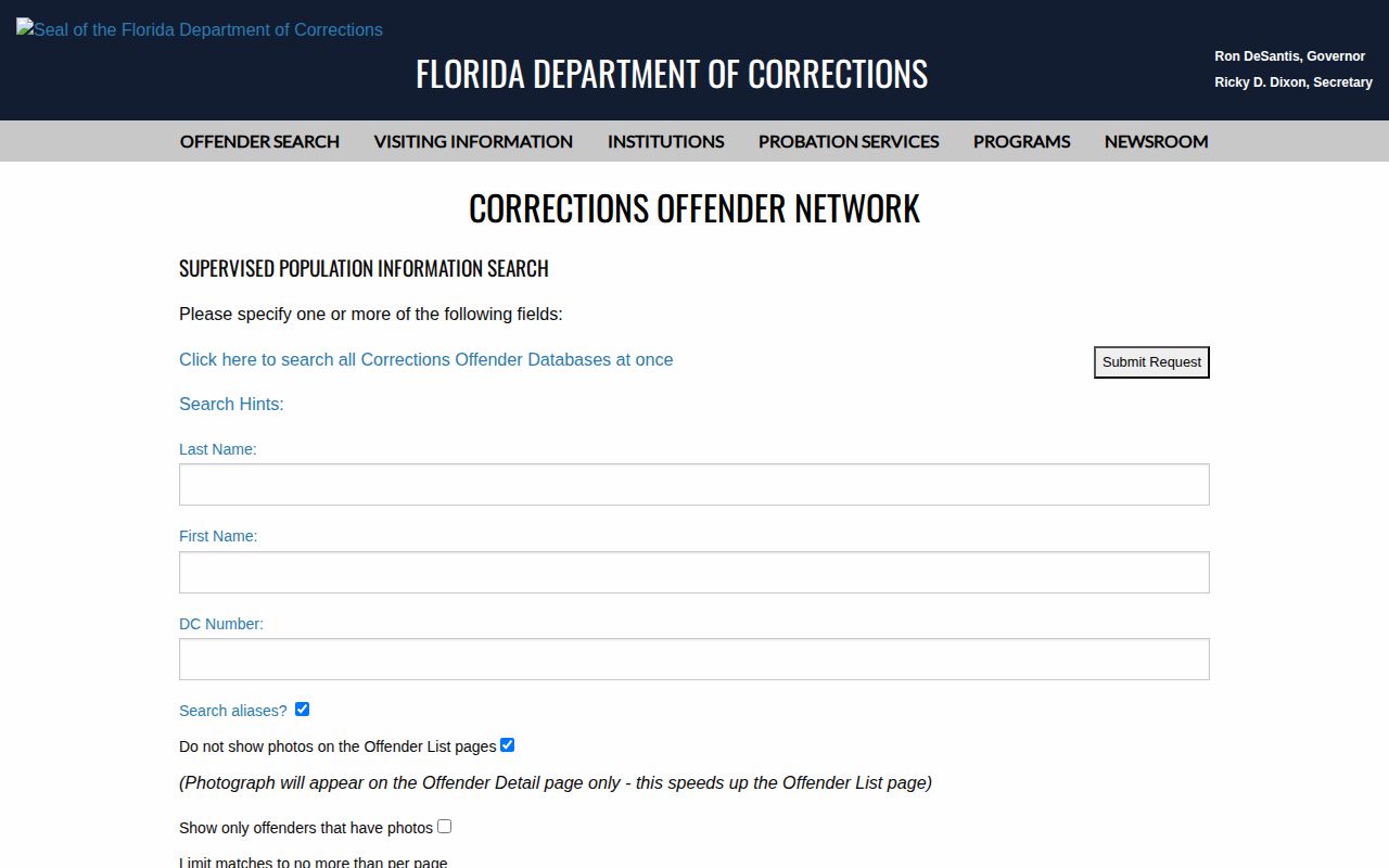 FDC search for Volusia County parole and probation records